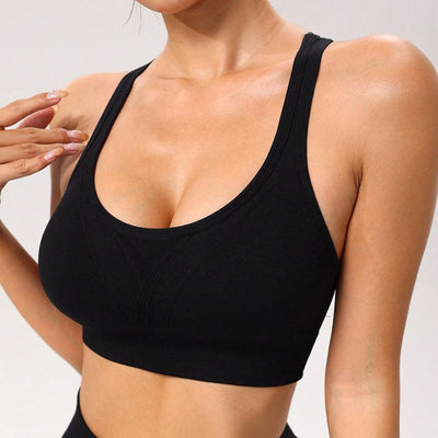 Seamless Knitted Sports Hollow-out Beauty Back Bra Strap Chest Pad Underwear