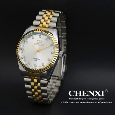 Men’s Watch with Silver and Gold Rhinestone.