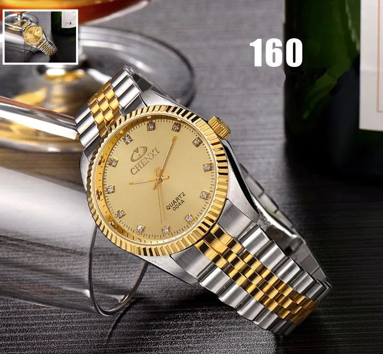 Men’s Watch with Silver and Gold Rhinestone.