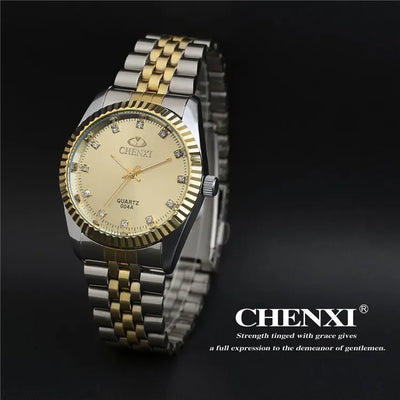 Men’s Watch with Silver and Gold Rhinestone.