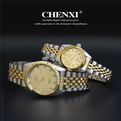 Men’s Watch with Silver and Gold Rhinestone.