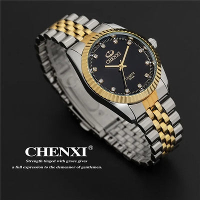 Men’s Watch with Silver and Gold Rhinestone.