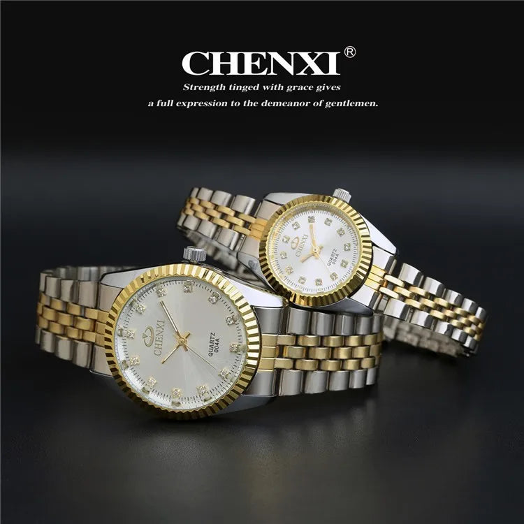 Men’s Watch with Silver and Gold Rhinestone.