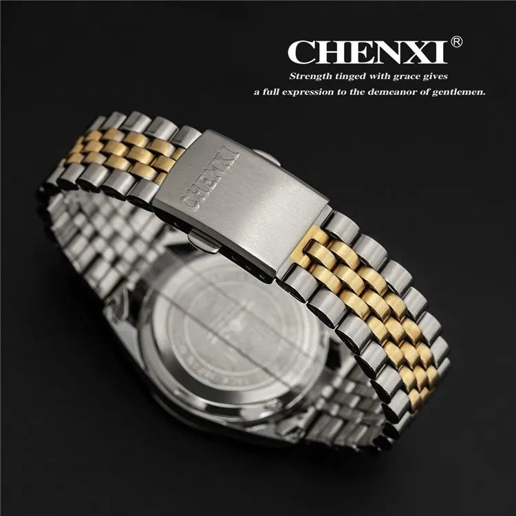 Men’s Watch with Silver and Gold Rhinestone.