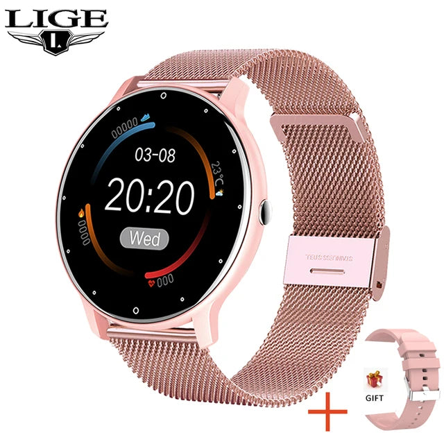 LIGE 2023 New Smart Watch Women Full Touch Screen Sport Fitness Watches IP67 Waterproof Bluetooth For Android ios smartwatch Men