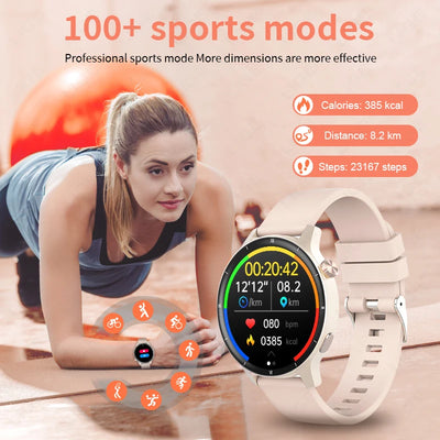 LIGE Fashion 3D Dynamic Dial Smart Watch Women Bluetooth Call Health Monitor 1.39''HD Screen Music Fitness Men Ladies Smartwatch