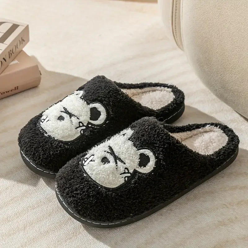 Cute Bear Pattern Home Slippers Soft Plush Cozy House Slippers