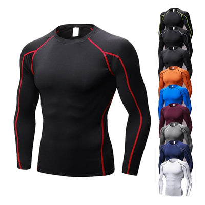 Mens Sport Tshirt Tight Long Sleeve