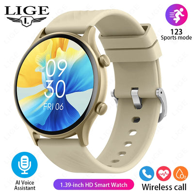 LIGE New Fashion Bluetooth Call Smart Watch Women Physiologic Function Sports Bracelet Waterproof Custom Dial Smartwatch Ladies