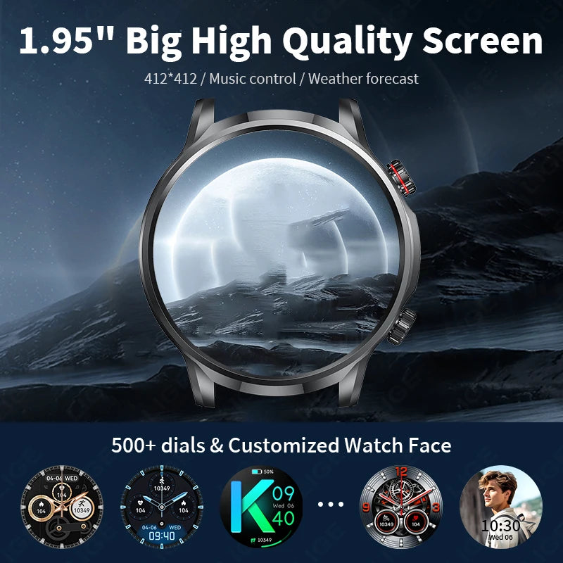 LIGE Motion Trajectory GPS Smart Watch For Men 500Ah Extra-Long Battery Waterproof Steel Rugged Smartwatch Bluetooth Call Watch