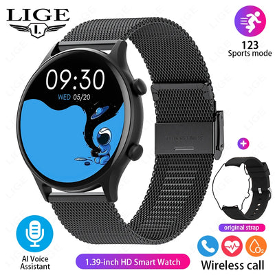 LIGE New Fashion Bluetooth Call Smart Watch Women Physiologic Function Sports Bracelet Waterproof Custom Dial Smartwatch Ladies