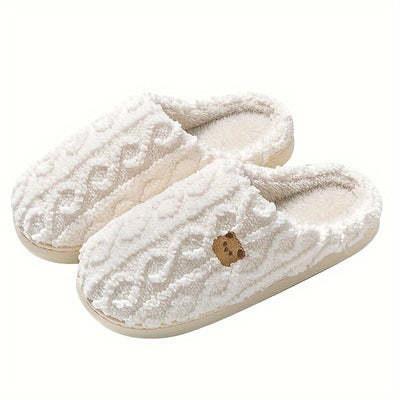 Cozy Stripe Fuzzy Slippers